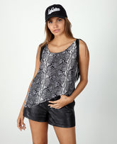 NINA SNAKE FRINGED TANK TOP